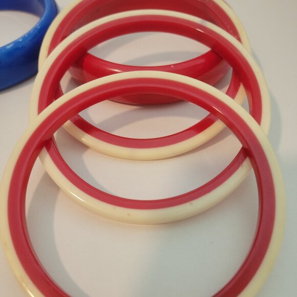 Seven Day Bangle Semanario Patriotic Bracelets Hard Plastic Back to the 1950s - Picture 5 of 10